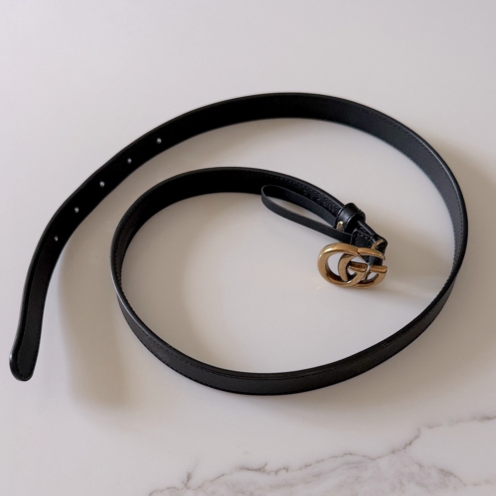 Gucci Black Leather Belt: Size 85